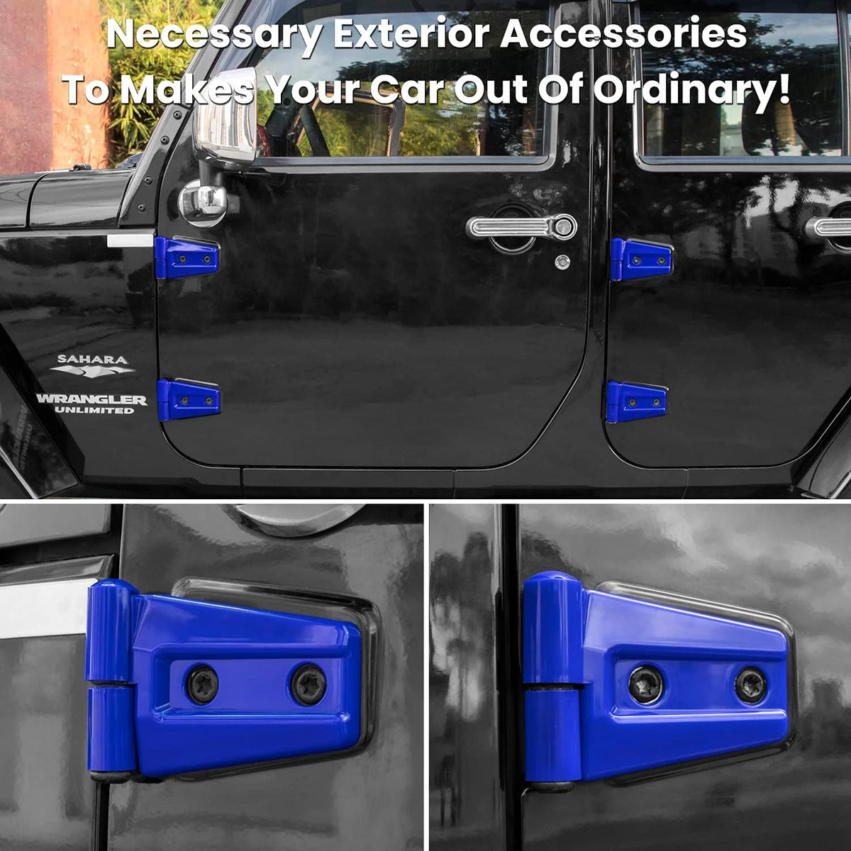 Exterior Door Hinge Cover Trim for Jeep Wrangler JK JKU Rubicon & Sahara