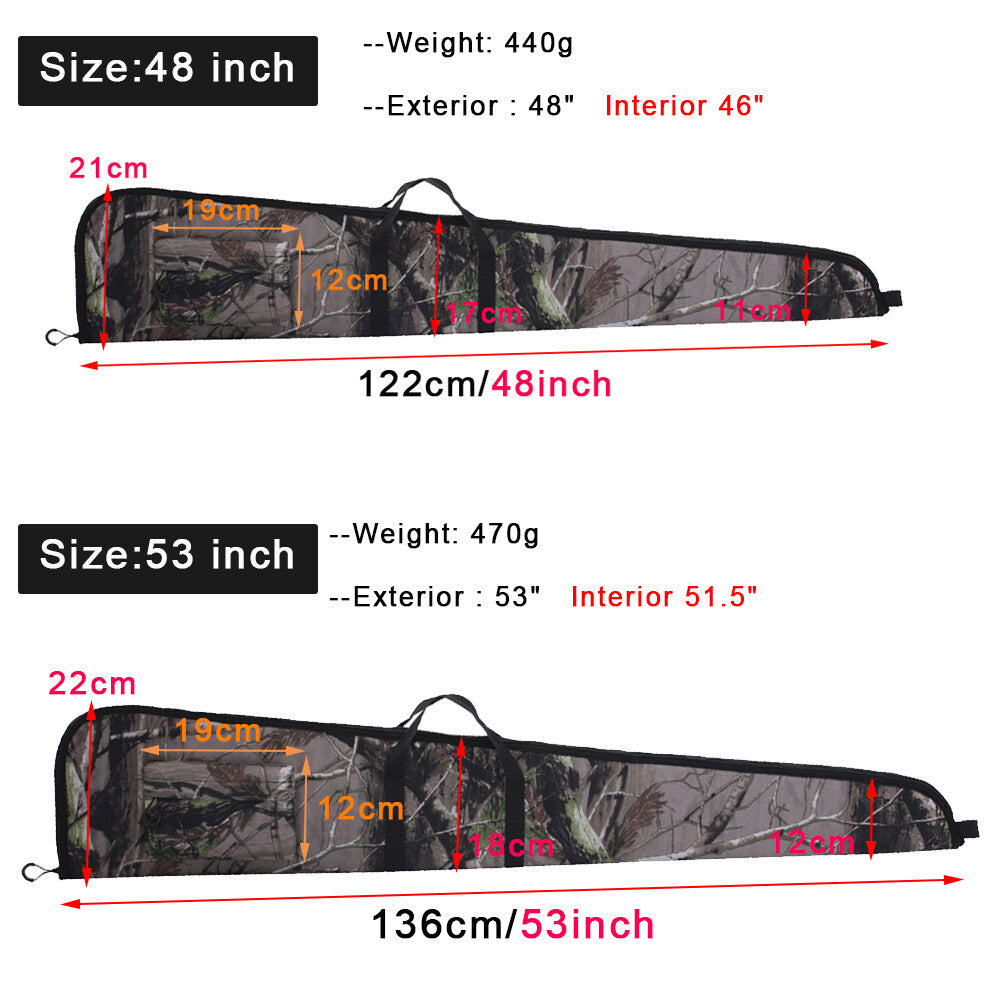 Soft Rifle Case for Non-Scoped Rifles 48-53 Inch Gun Bag with Pouch