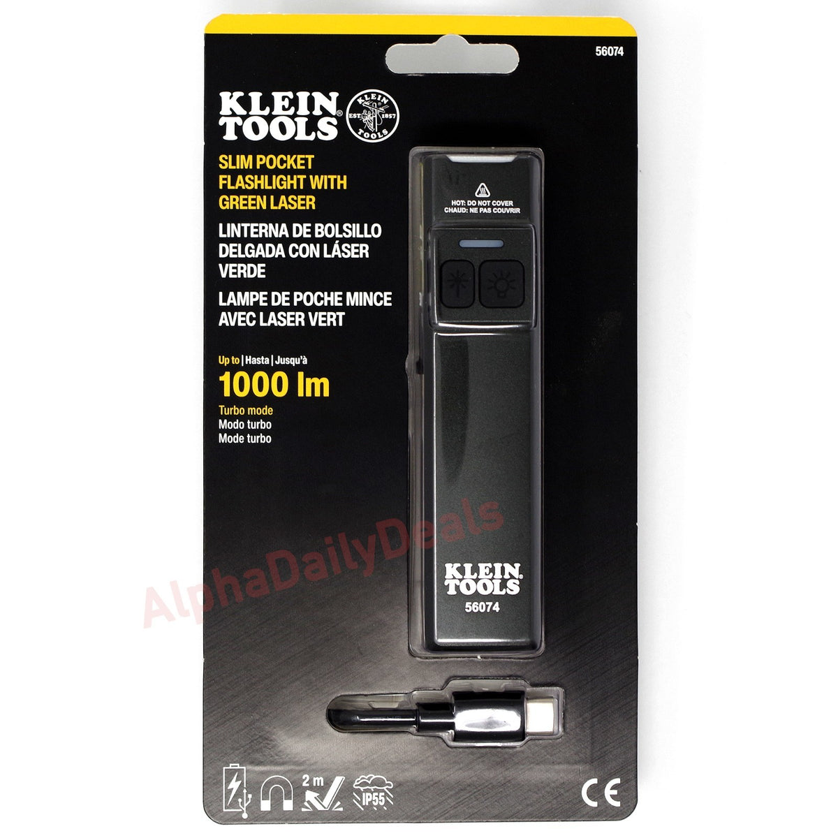 Rechargeable Pocket LED Flashlight with Green Laser - Klein Tools 56074