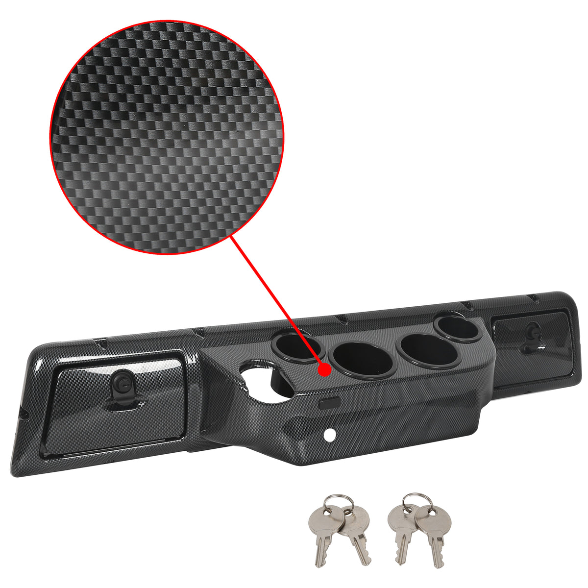 Golf Cart Carbon Dash Cover with Cup Holders for Club Car DS 1982+ 1984 1992