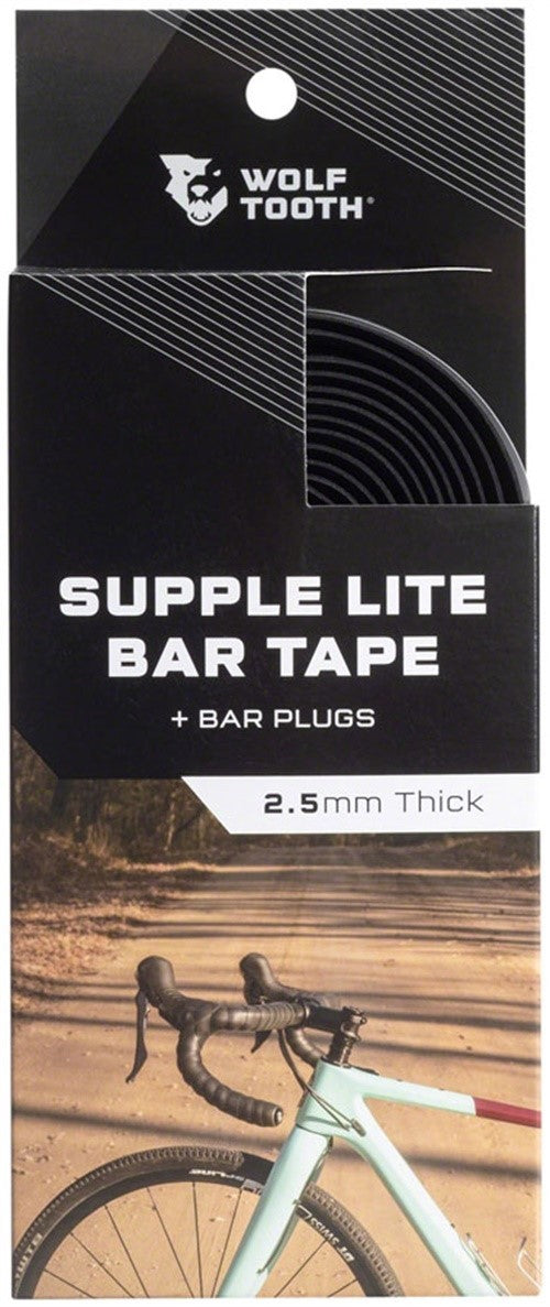 Wolf Tooth Supple Lite Bar Tape - Black Lightweight Cycling Handlebar Cover