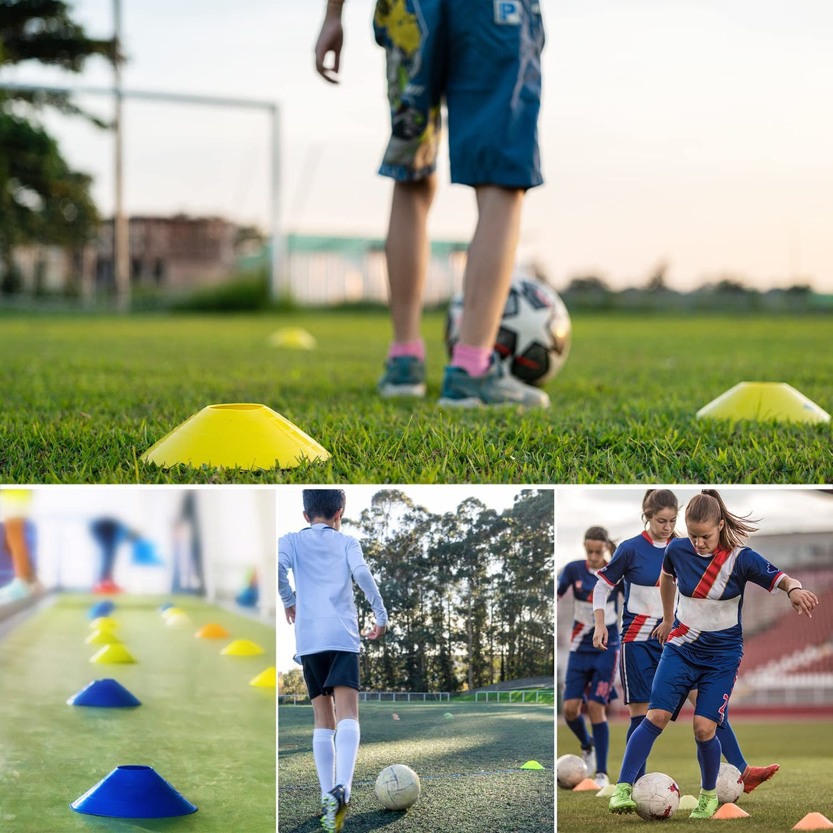 25 Pack Soccer Cones for Agility Training with Carry Bag & Cone Holder