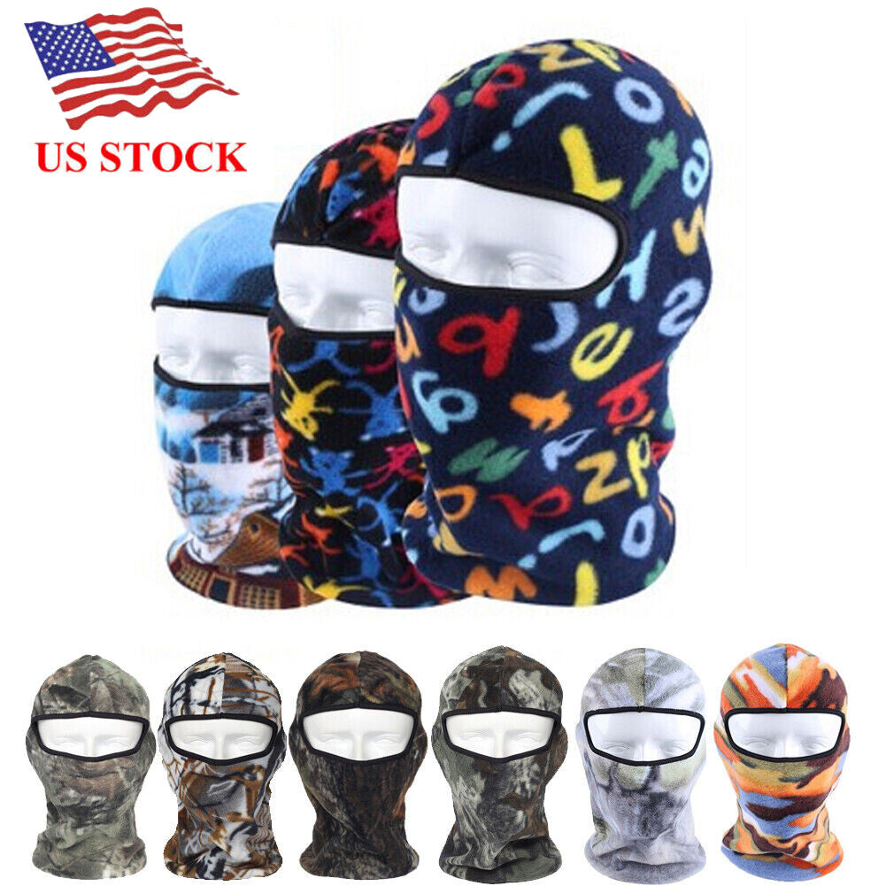 Unisex Thermal Fleece Balaclava Ski Mask Neck Warmer Windproof Face Cover