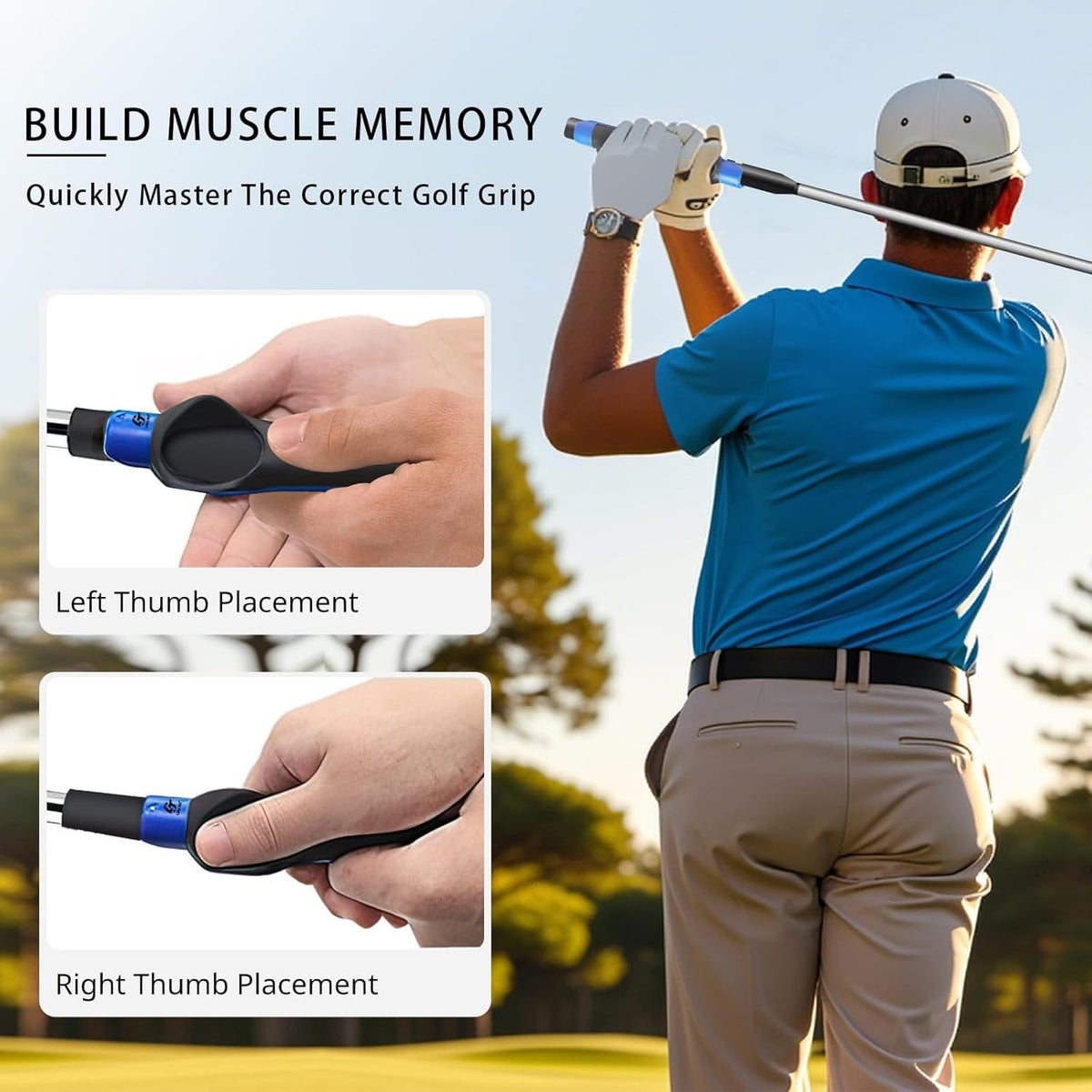 Golf Grip Training Kit with Arm Band for Hand Placement Improvement