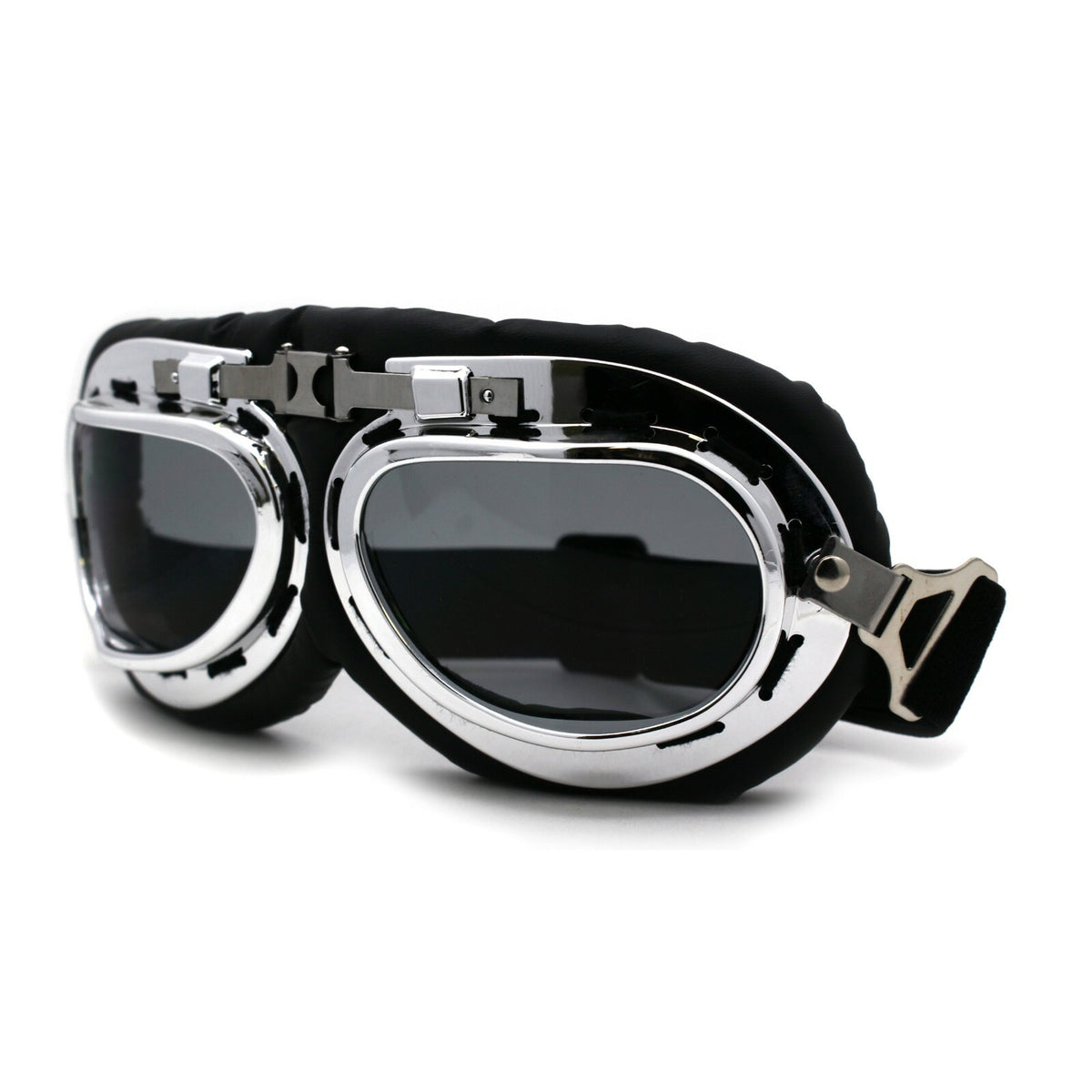 Retro Leather Motorcycle Goggle with Padded Steam Punk Style - Multiple Colors