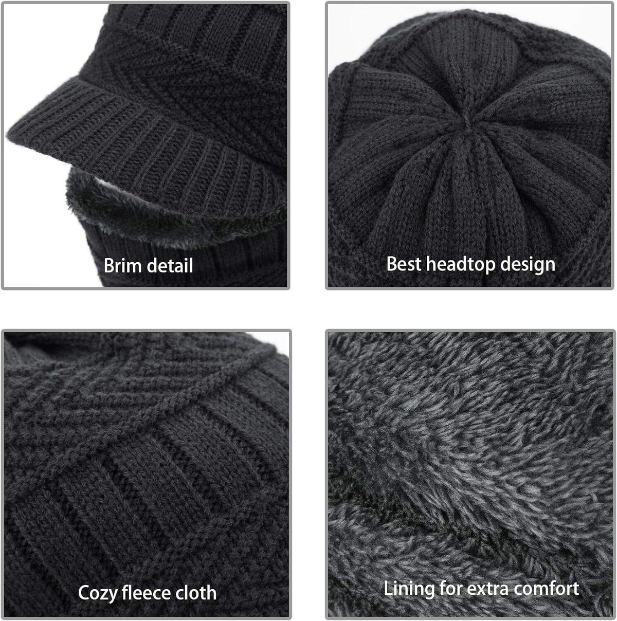 Winter Knitted Face Mask & Hat Set for Cycling Ski Warmth Men Women
