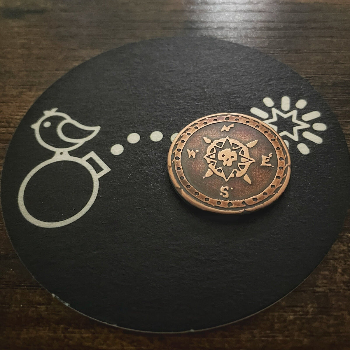 Sea of Thieves Pirate Coin Golf Ball Marker - Custom Copper 1.25" Laser Engraved
