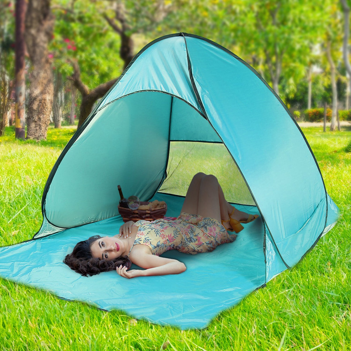 Automatic Pop Up Beach Tent for 2-3 People Outdoor Camping Fishing Lake