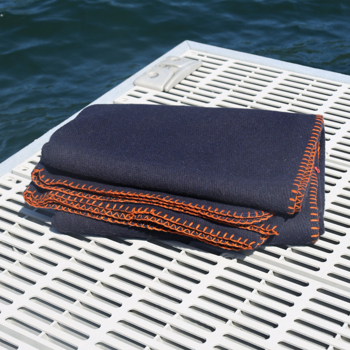 Heavy Duty Wool Blanket for Camping Emergency Preparedness 64 x 84 Inches - Navy Blue