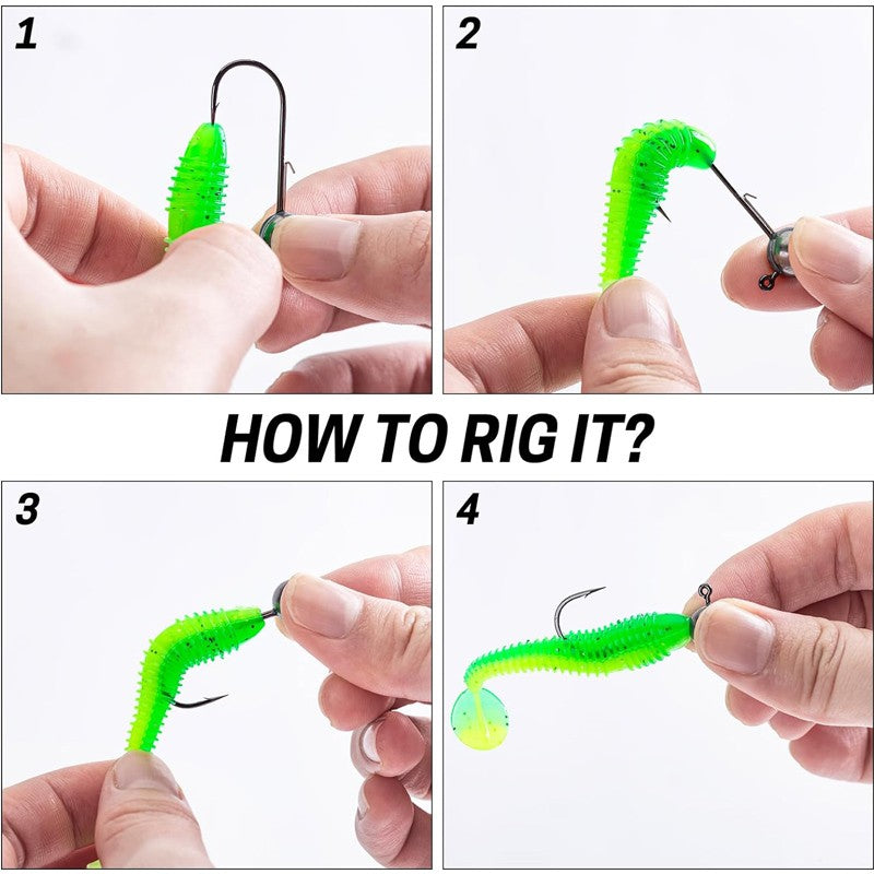 50Pcs Round Jig Heads Fishing Hooks for Crappie Bass Trout Swimbaits Tackle