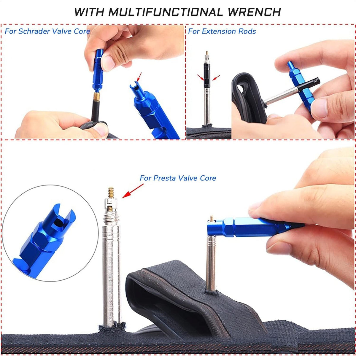 Tubeless Tire Sealant Injector Kit with Valve Core Remover - Cycling Accessory