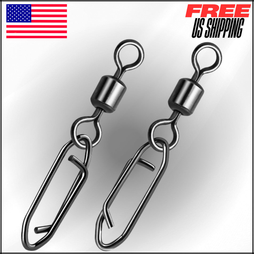 Fishing Speed Clips 50 Pack - Quick Change Swivels for Tackle & Lures
