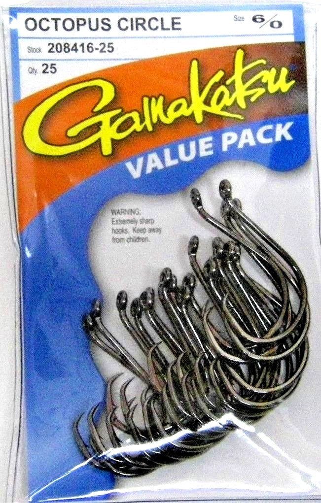 Gamakatsu Offset Circle Fishing Hooks Value Pack All Sizes 8/0-8