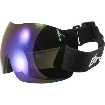 Skydiving Goggles with Blue ReflecTech Mirror Lenses - Black Sport Eyewear
