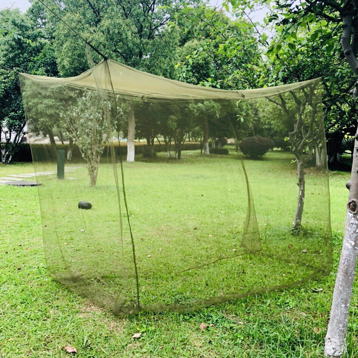 Large Green Camping Mosquito Net for Indoor Outdoor Use - Portable Insect Tent