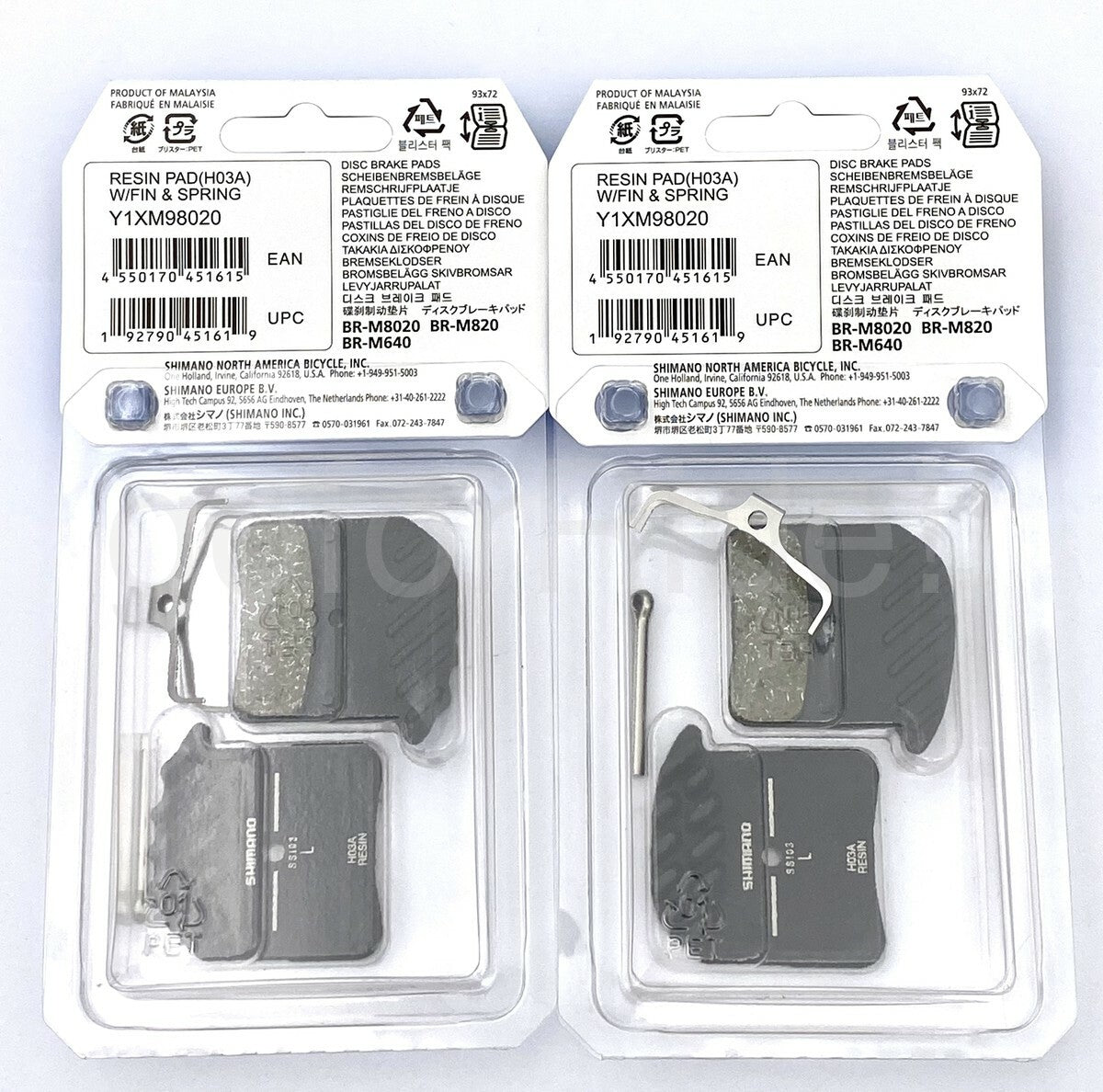 Shimano H03A Resin Disc Brake Pads with Ice-Tech Fin for Mountain Bikes