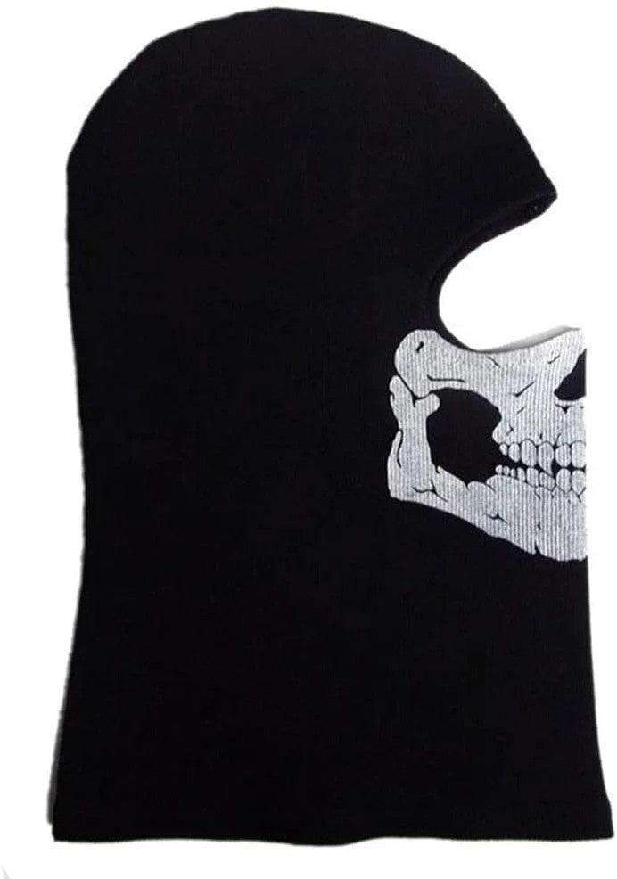 Windproof Full Face Mask for Skiing Motorcycle Outdoor Sports Black Skull Balaclava