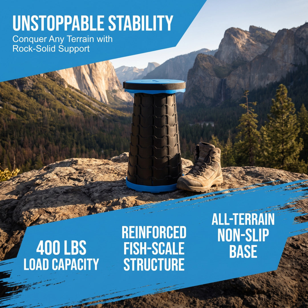 Portable Camping Stools Set of 2 Foldable Outdoor Chairs Supports 400 lbs