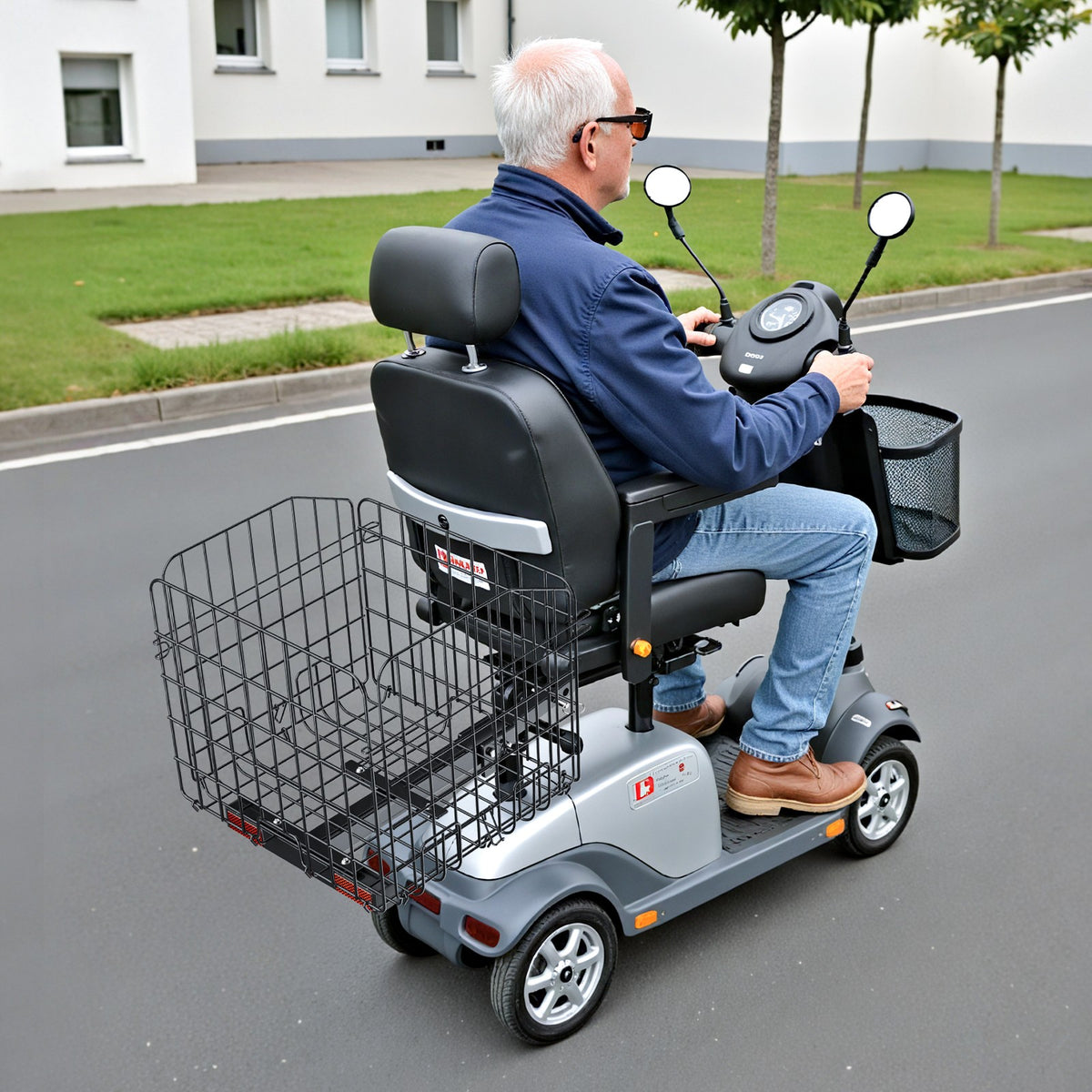 Mobility Scooter Rear Basket Folding Cargo Basket 33 lbs Capacity