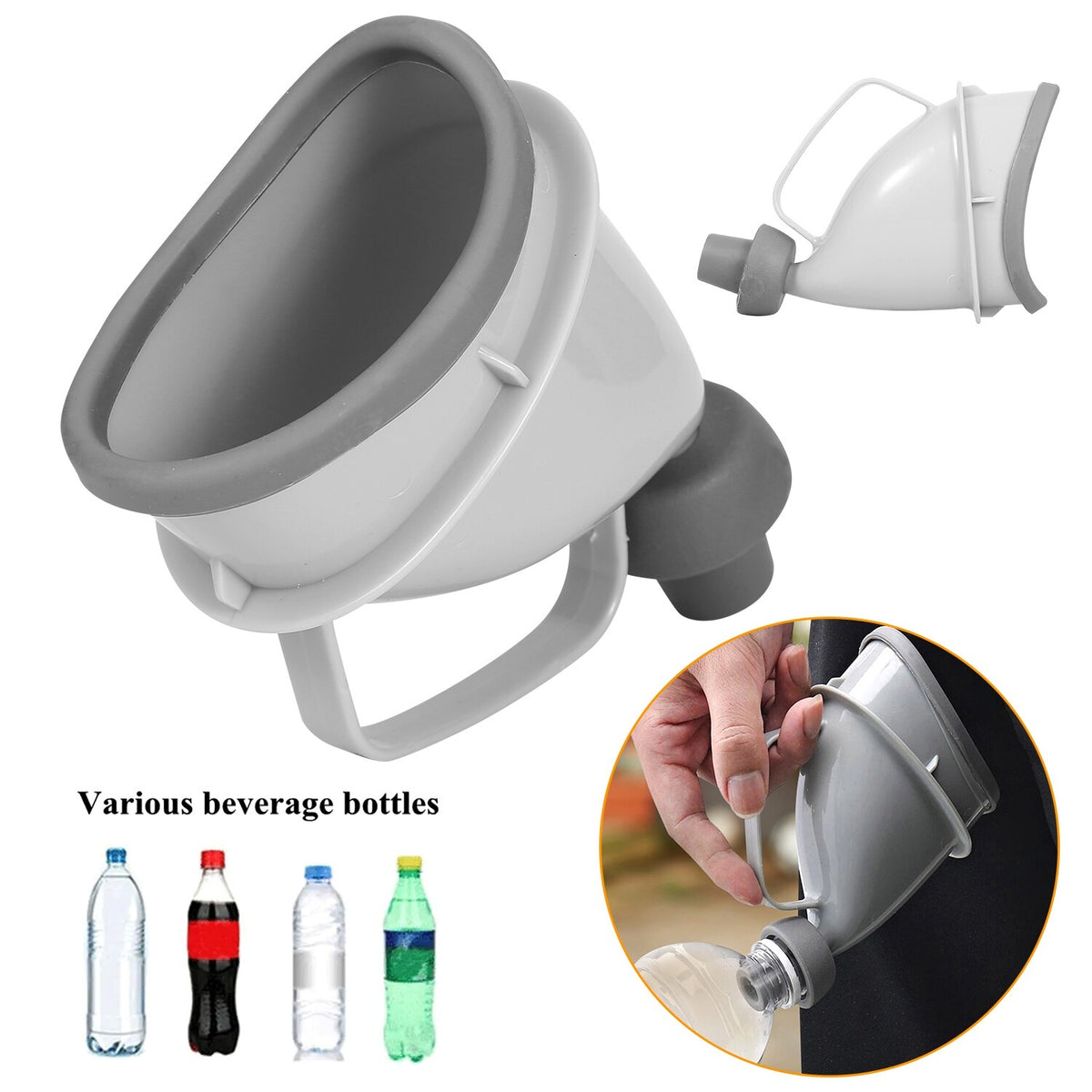 Unisex Portable Urinal Funnel for Outdoor Travel Emergency Use