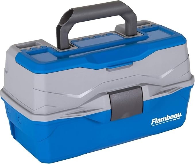 2-Tray Classic Tackle Box with Removable Dividers and Lid Accessory