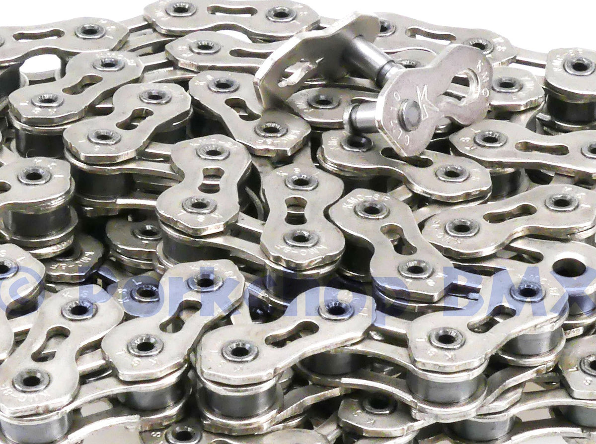 BMX Bike Chain - Superlight Nickel BMX Chain 1/2" x 1/8" 100 Links with Missing Link