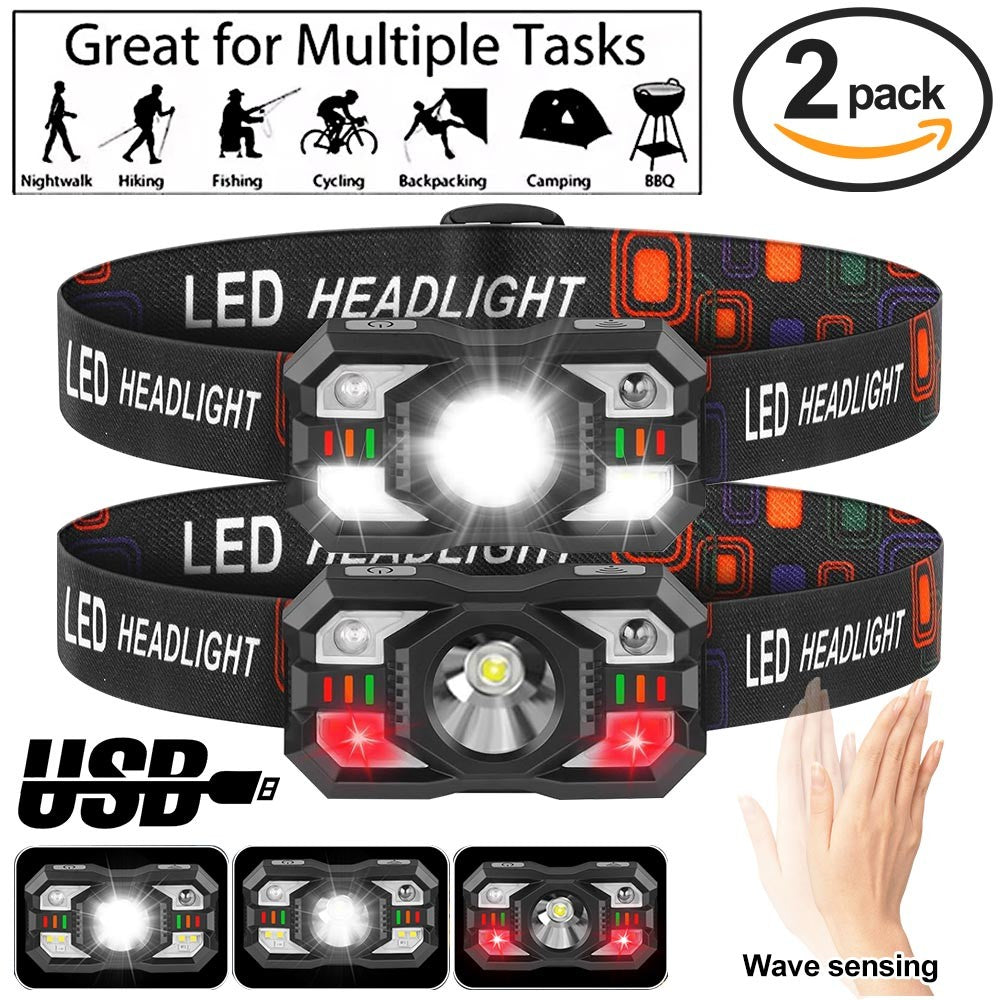 Rechargeable LED Headlamp with Red Light for Running Hunting and Outdoor Activities