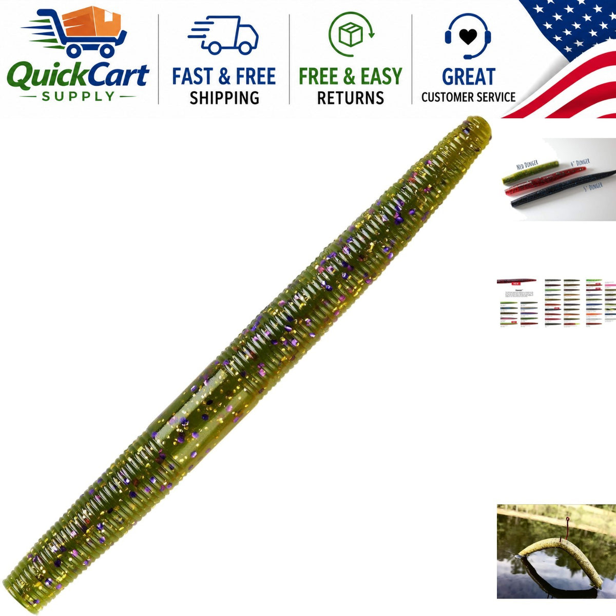 10-Pack 4-Inch Bass Fishing Soft Plastic Lures - Versatile Rigging