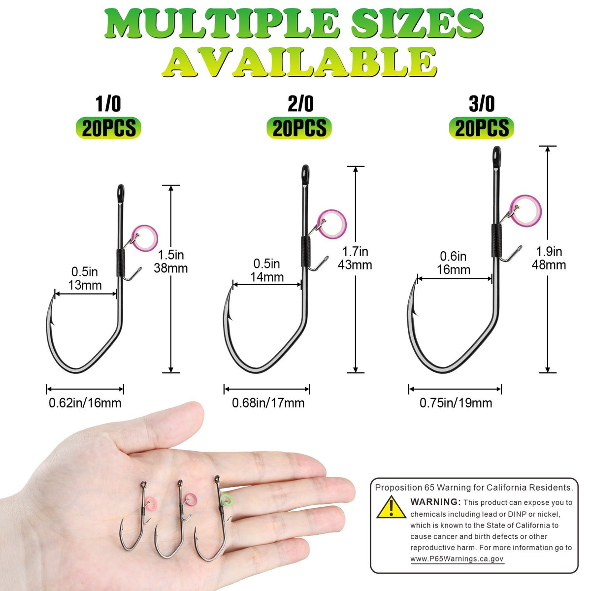Live Shrimp Fishing Hooks for Bass Pike Saltwater & Freshwater | 20PCS