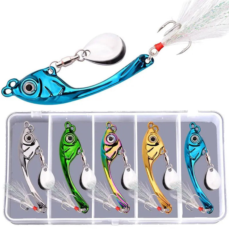 5Pcs Metal Fishing Spinner Bait Tails for Bass Trout Crankbaits Tackle