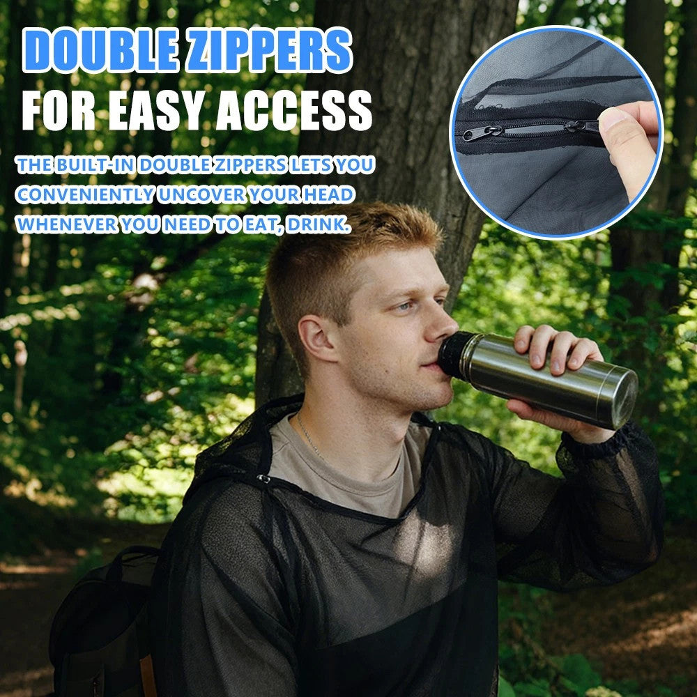 Full-Body Mosquito Suit Mesh Insect Protection Clothing for Hiking Fishing