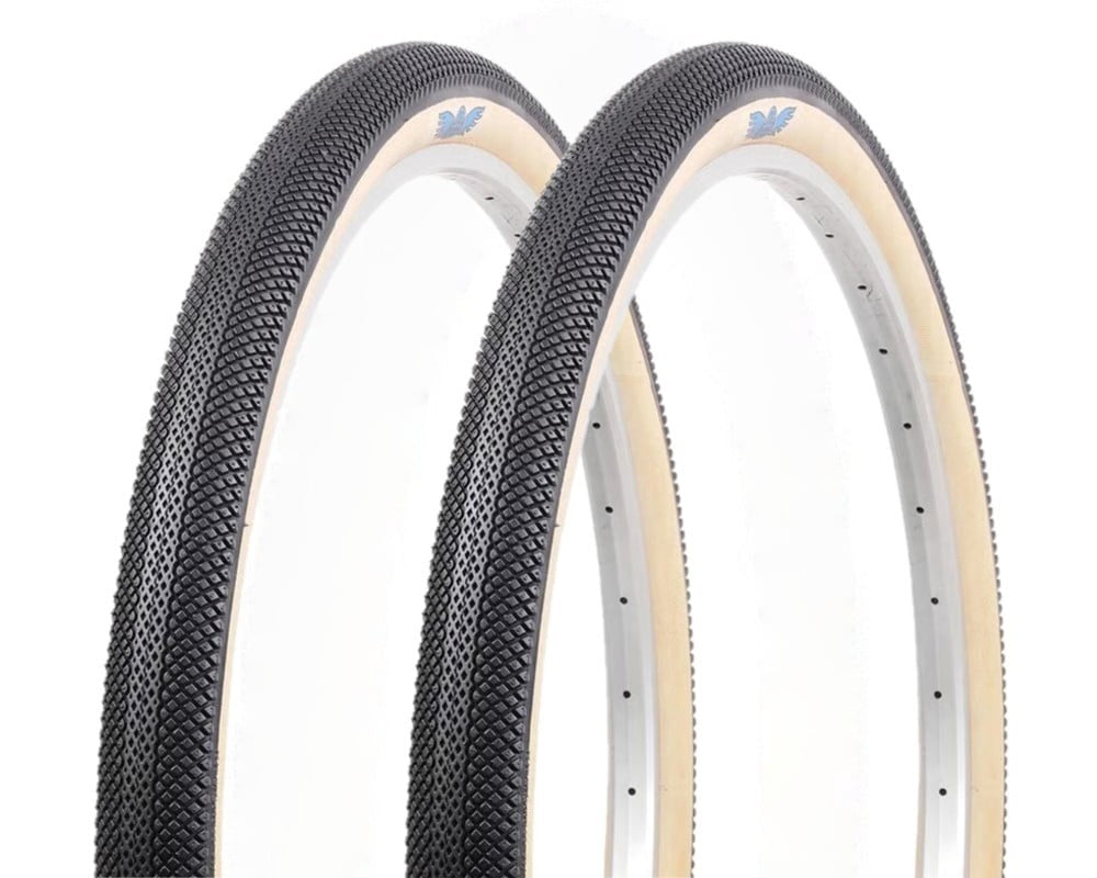 2 Pack Bicycle Tires 29x2.1 Inch Clincher Black/Tan Wire Bead 27 TPI