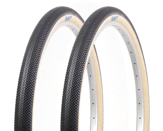 2 Pack Bicycle Tires 29x2.1 Inch Clincher Black/Tan Wire Bead 27 TPI