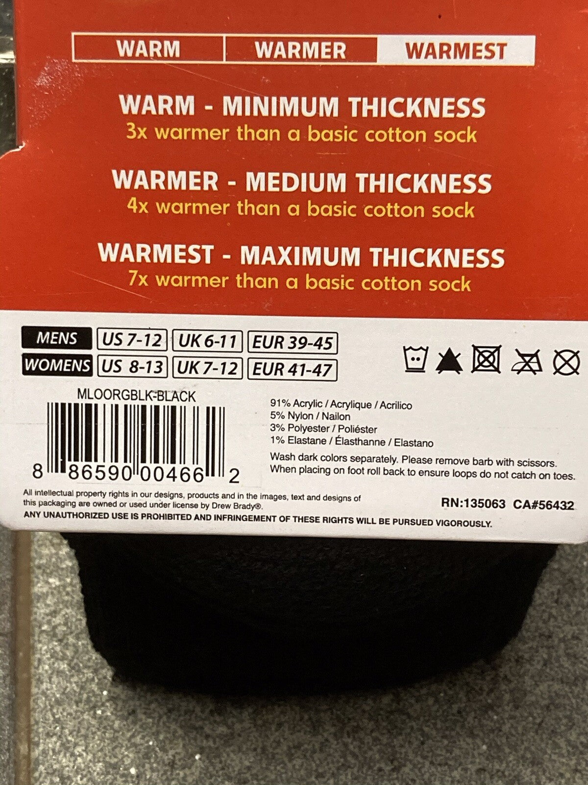 Thermal Crew Socks Men Women Warmest Max Thickness Heat Lockers Shoe Size 7-12 & 8-13