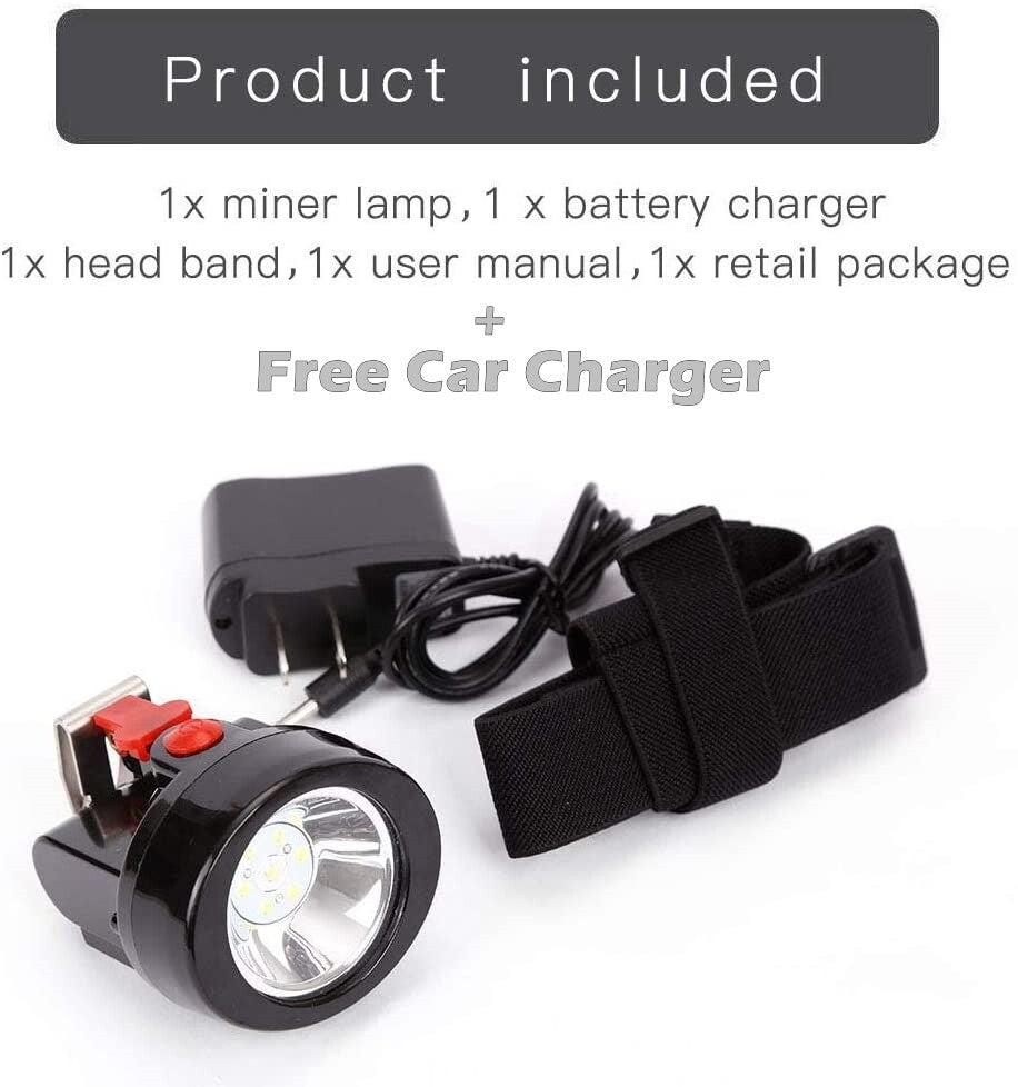 Rechargeable LED Headlamp for Mining, Camping, Fishing & Outdoor Work