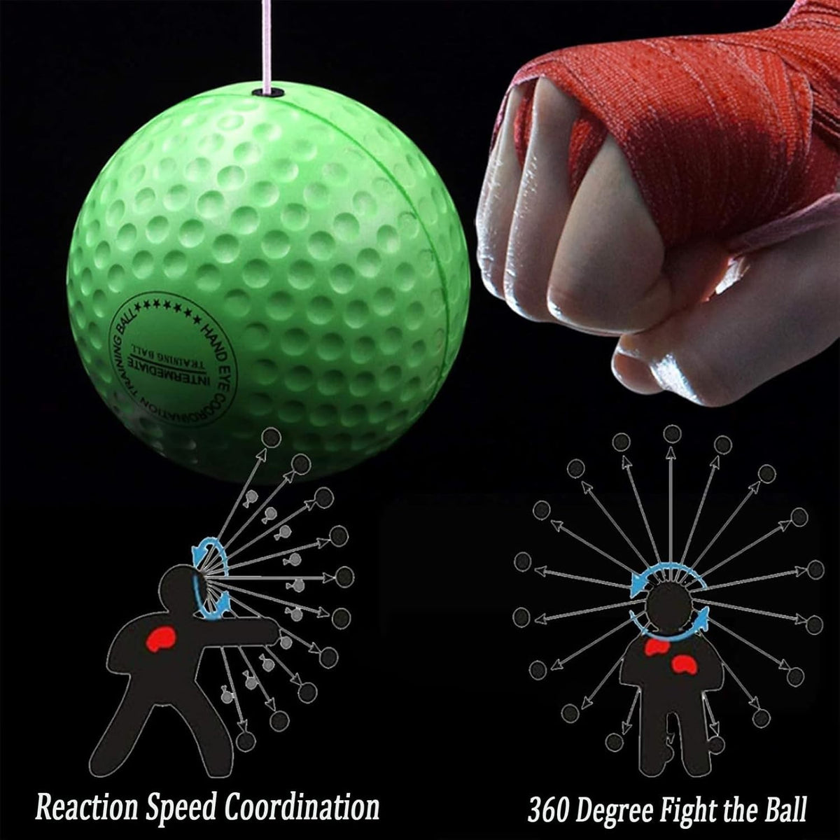 Reflex Boxing Ball Set with 2 Adjustable Headbands - Multiple Difficulty Levels