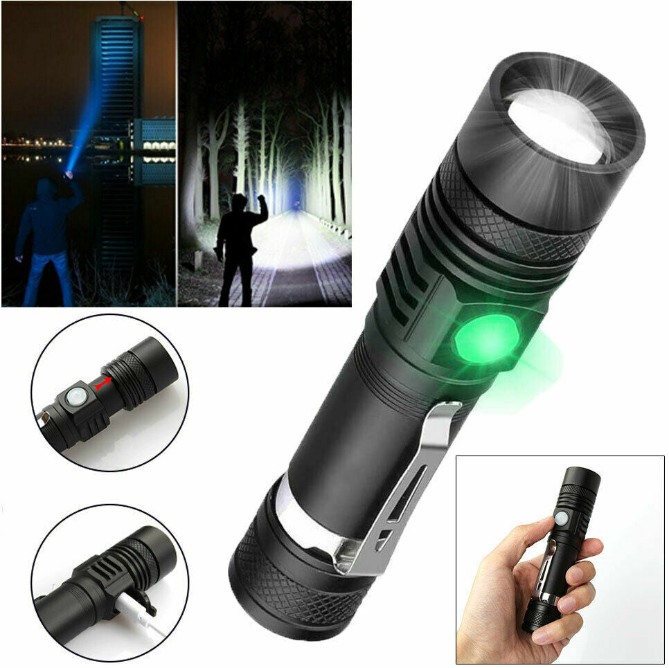 Rechargeable LED Tactical Flashlight with Zoom and Multiple Modes