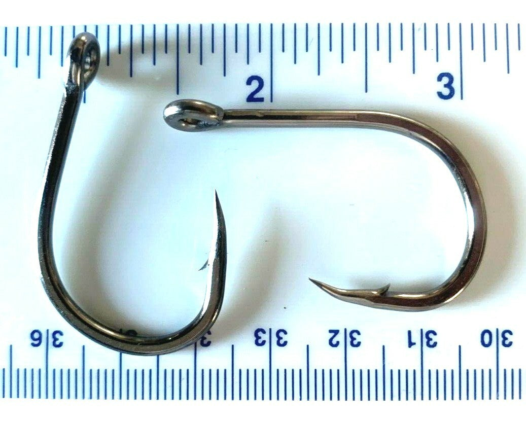 25 Pack Heavy Duty Black Nickel Live Bait Fish Hooks Size 8/0
