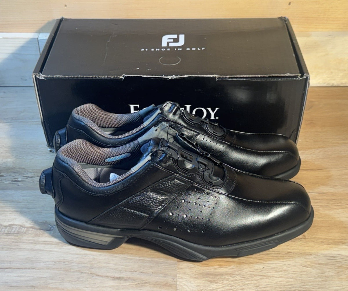 Men's Black Leather Golf Shoes - ReelFit Series, Size 10M, New with Box