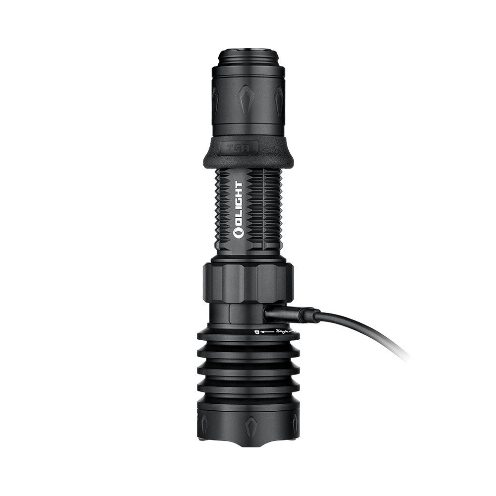 Rechargeable Tactical Flashlight with Holster - 2600 Lumens, USB-C, Black