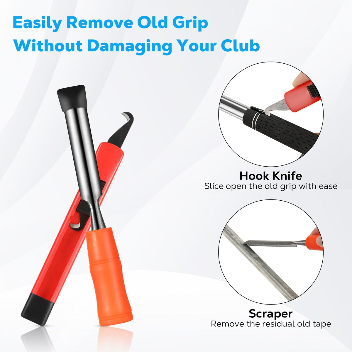 Golf Club Regripping Kit with Vise, Tape, Solvent & Tools - Black
