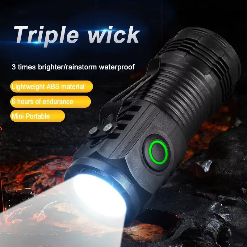 1200000LM USB Rechargeable LED Flashlight Super Bright Tactical Torch