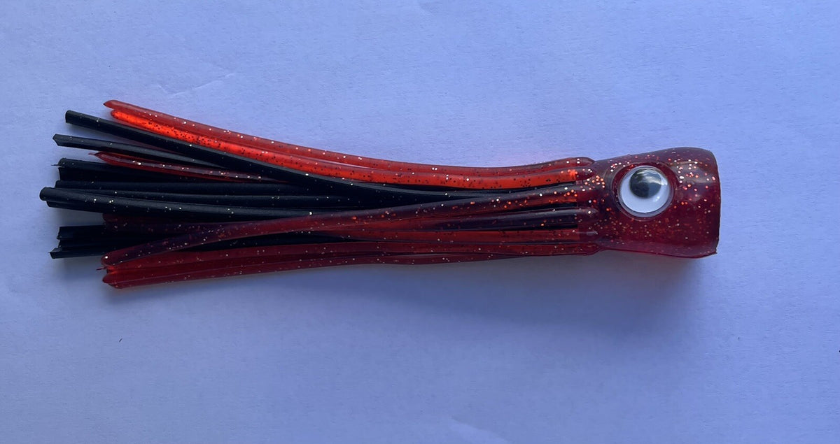 Fishing Trolling Skirts 5 Pack - Glitter Double Skirted Lures for Tuna Mahi Wahoo
