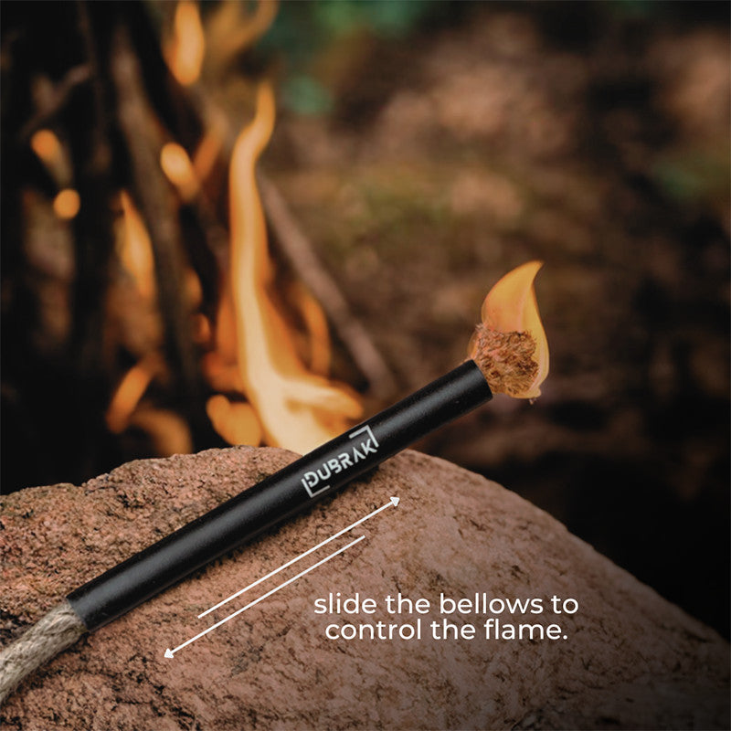 Long Lasting Fire Starter Tinder Rope Set with Bellow for Camping Survival
