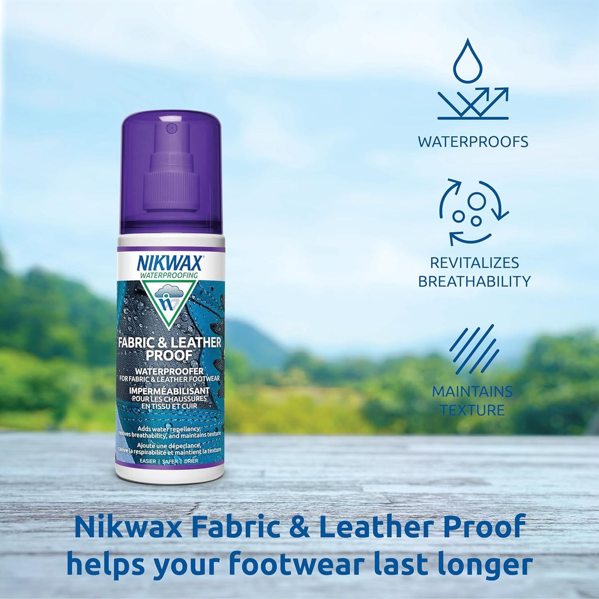 (2 Pack) Nikwax Waterproofing for Fabric & Leather Boots - 125ml, Transparent