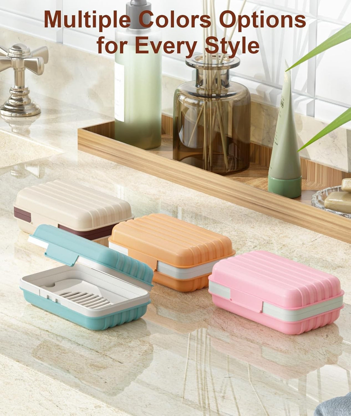 Leakproof Travel Soap Holder Case with Lid - Portable Camping & Gym Blue
