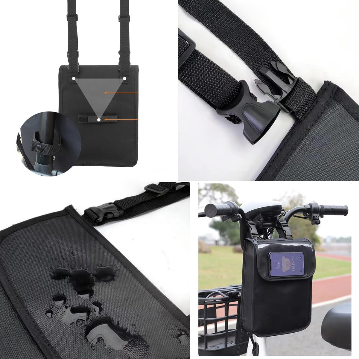Large Capacity Waterproof Handlebar Bag for Electric Scooter & Bike
