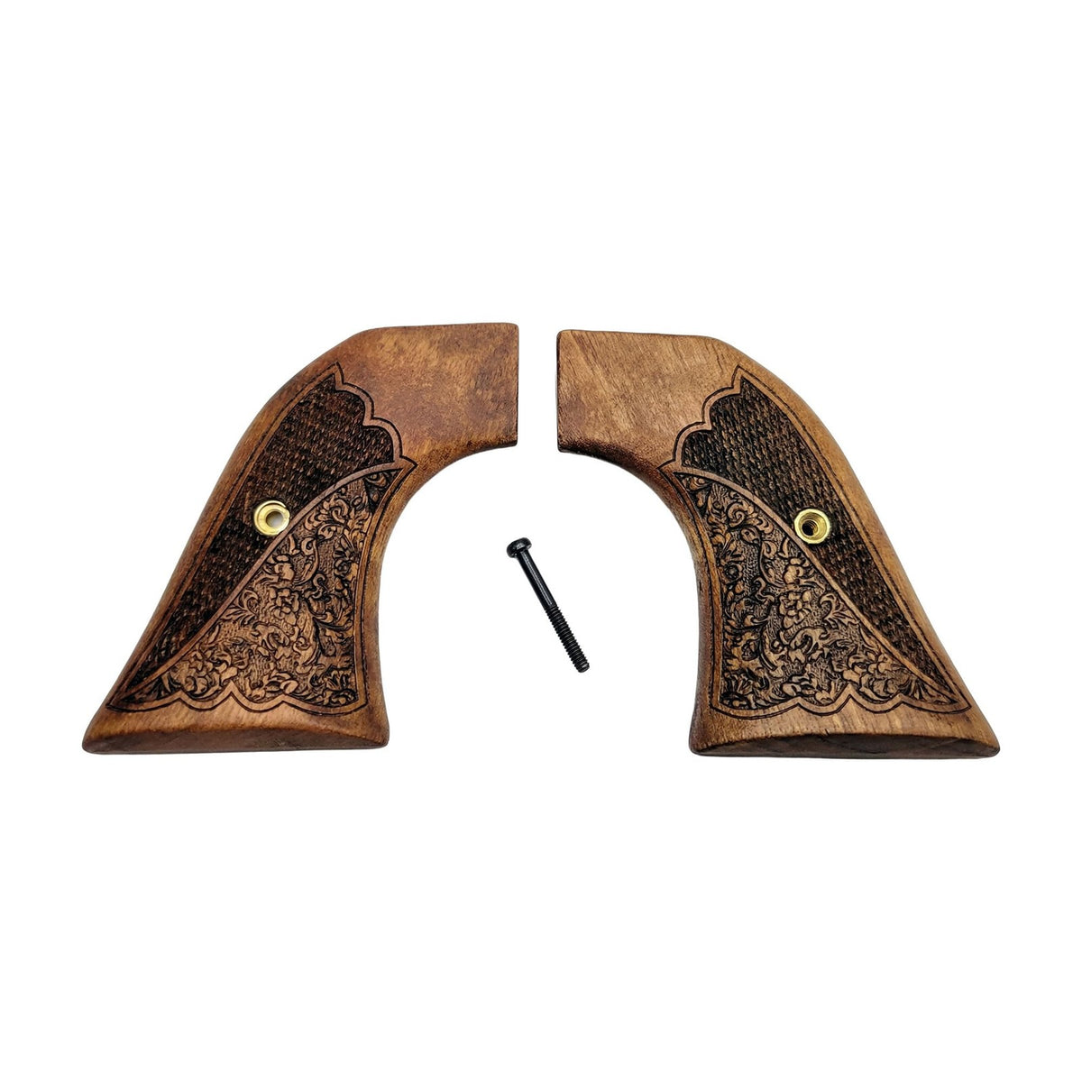 Ruger Wrangler & Diamondback .22 Walnut Oak Leaf Scroll Gun Grips