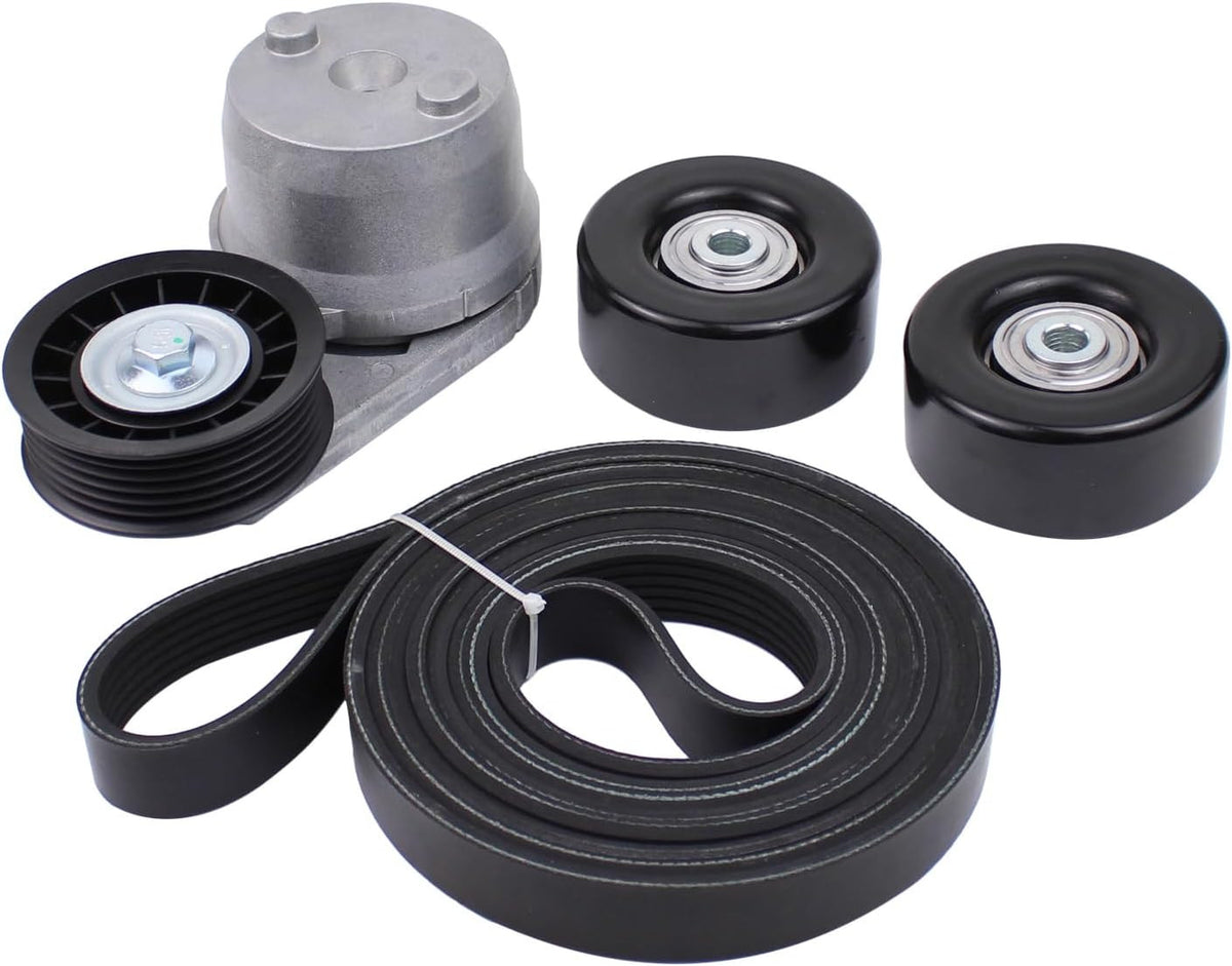 Serpentine Belt Tensioner and Idler Pulley Kit for Chevrolet Silverado GMC Sierra 2500HD 3500HD Diesel