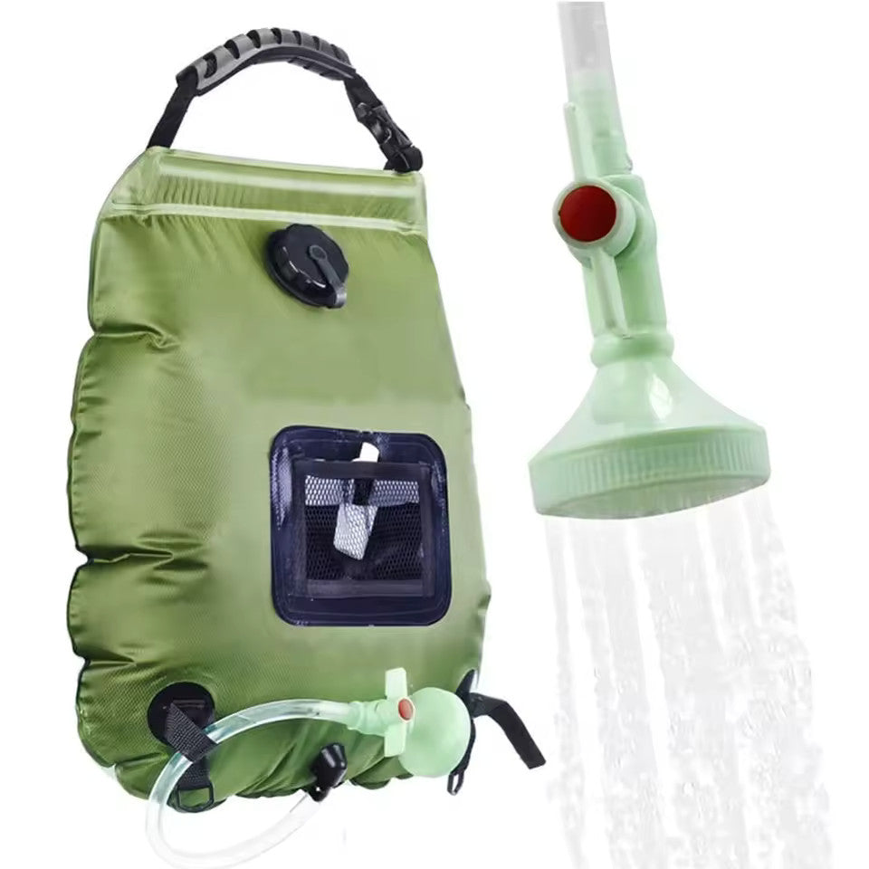 5-Gallon Solar Camping Shower Bag with Hose & Head - Portable Outdoor Shower